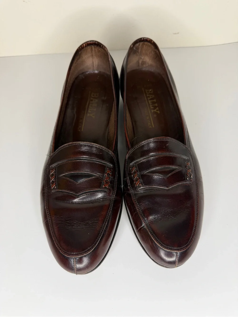 Bally Penny Loafers Dress Shoes Men’s Size 9M Brown Leather Made In Italy